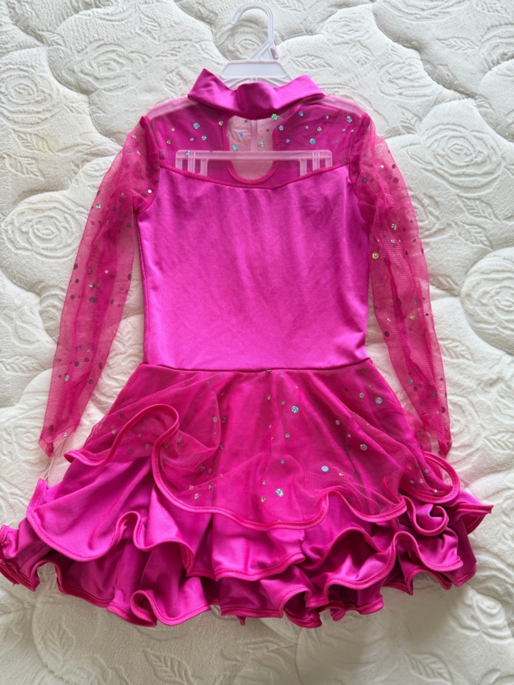 Girls' Hot Pink Sparkle Dance Costume